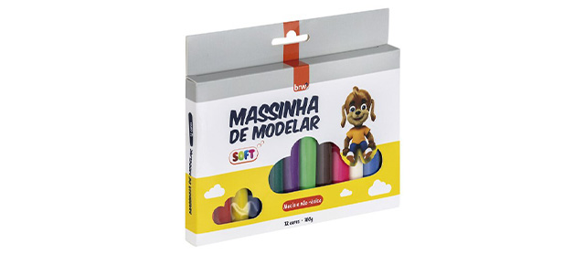 Massa de modelar 12 cores da BRW.